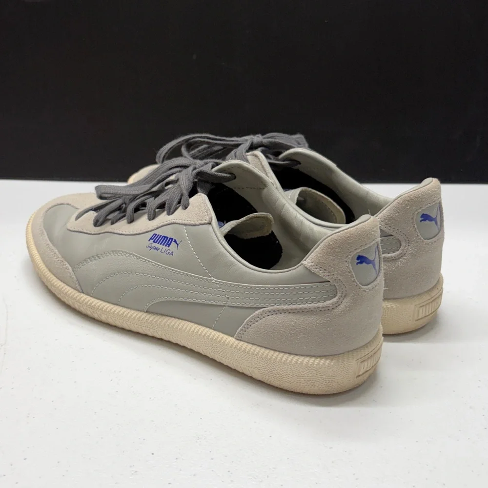 Puma Super Liga Suede & Leather Men's Sneakers - Gray with Cream Sole US9